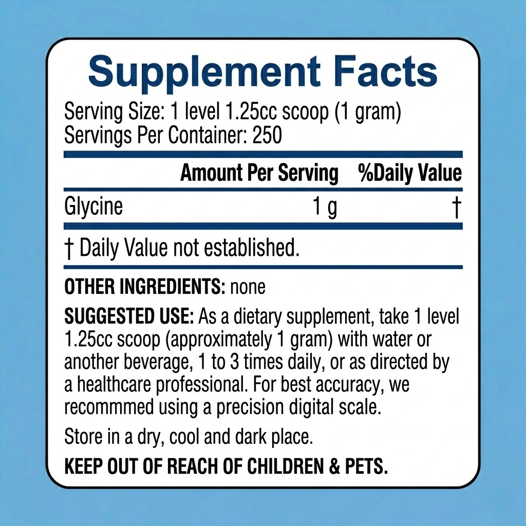 glycine powder USP Grade supplement facts