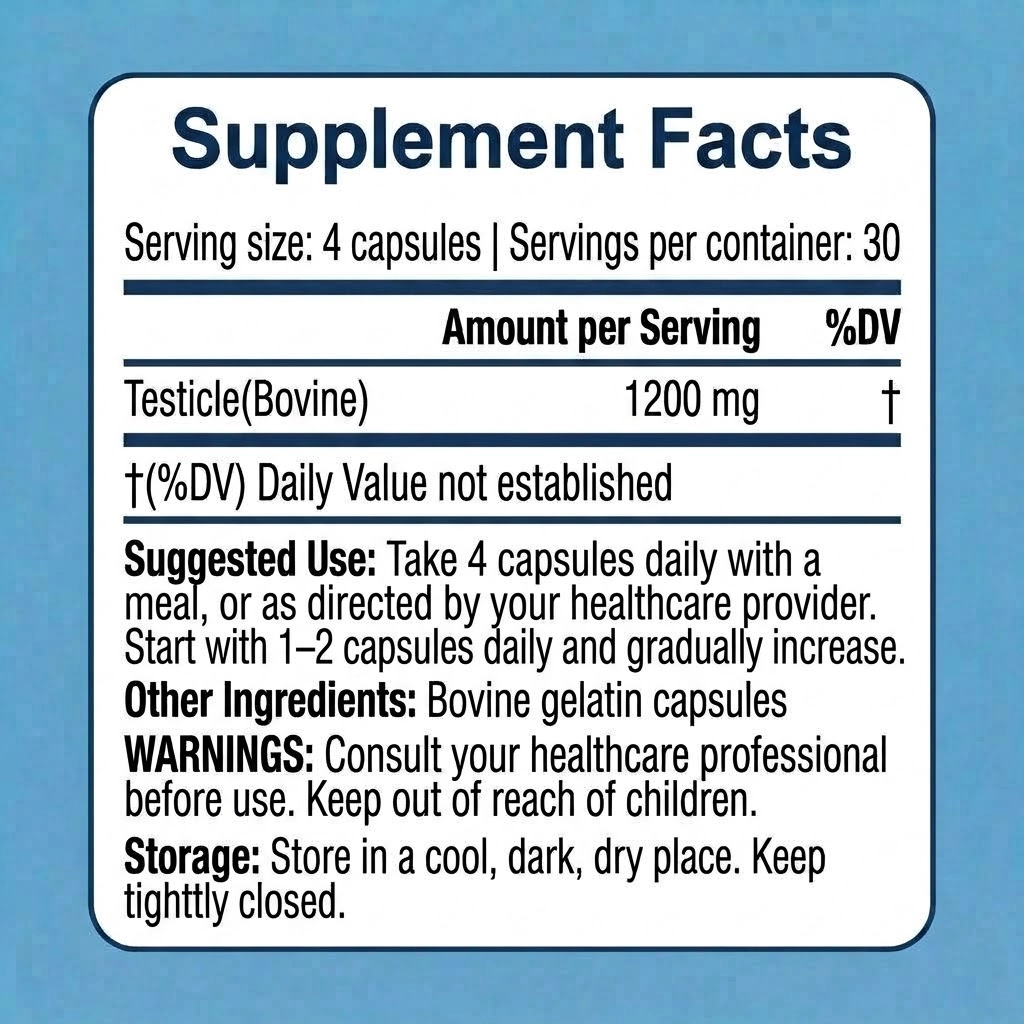 Grass fed beef testicle capsules lifestyle