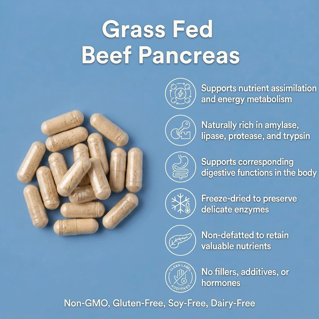 Grass fed and finished new zealand beef pancreas
