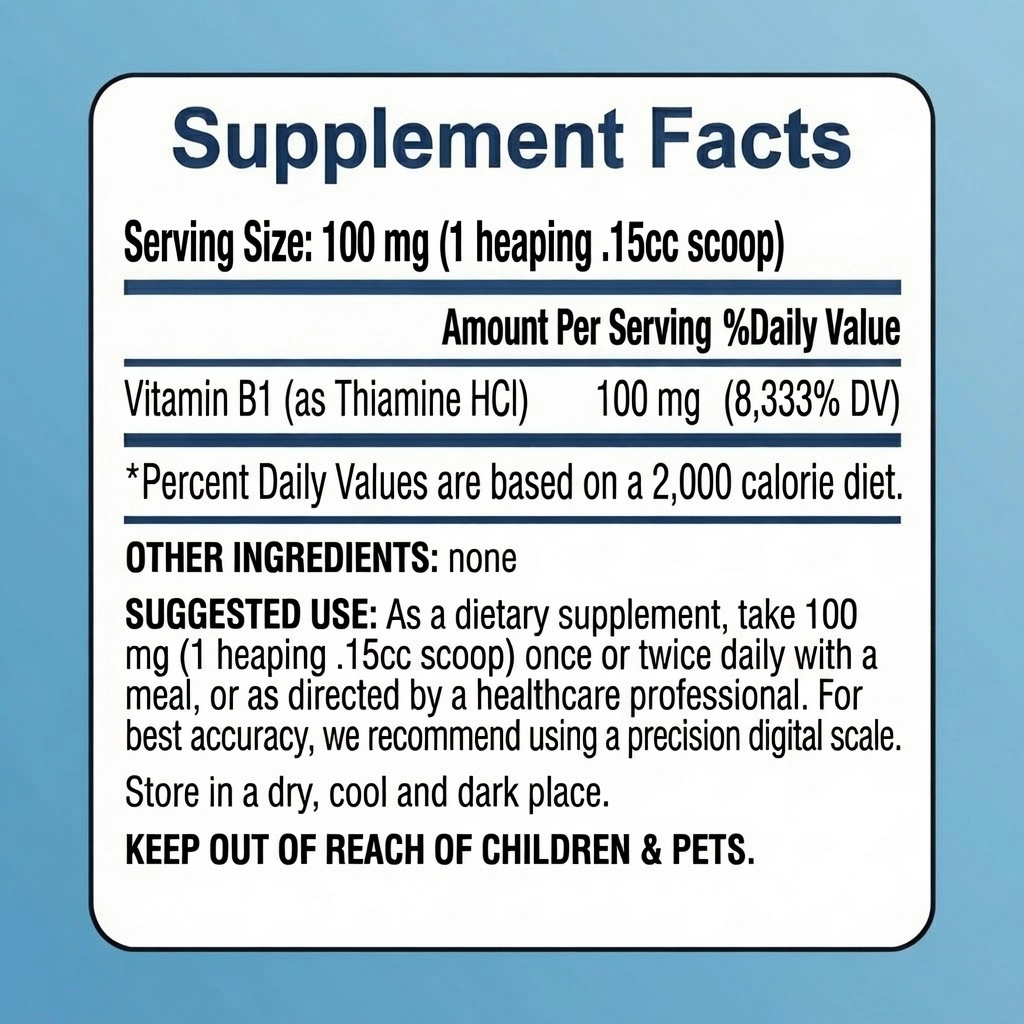 B1 powder Supplement Facts