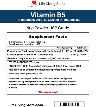 vitamin b5 powder