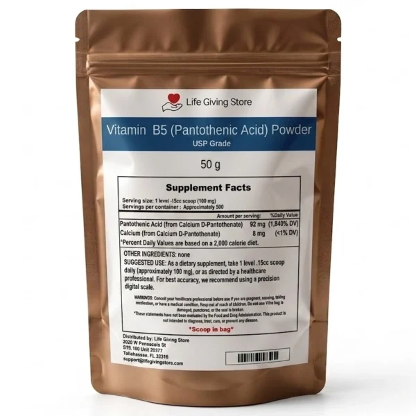 Vitamin B5 pantothenic acid powder USP grade hero