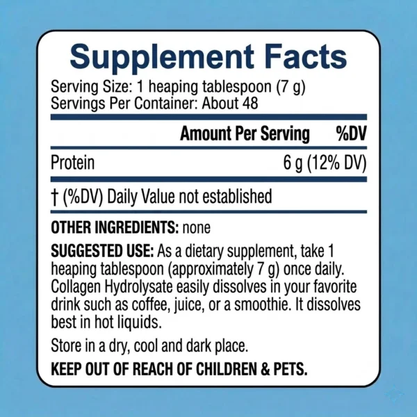 collagen hydrolysate powder supplement facts