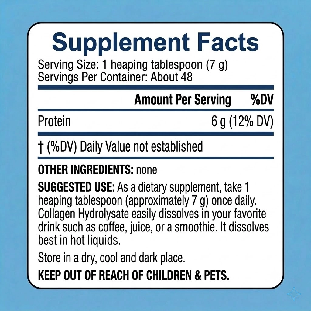 collagen hydrolysate powder supplement facts