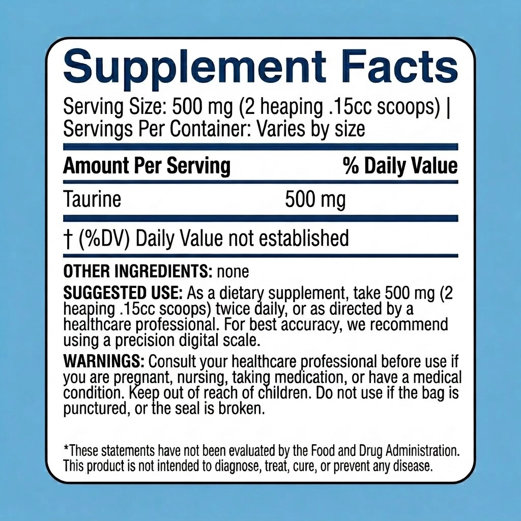 taurine USP grade ajinomoto powder supplement facts