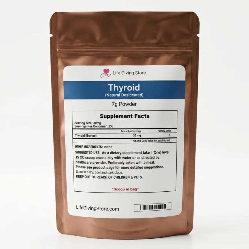 Grass Fed Beef Thyroid (Natural Desiccated)