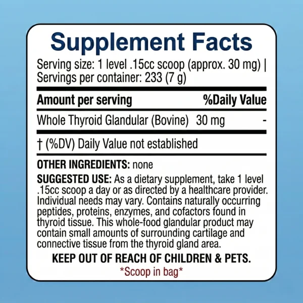 natural dessicated thyroid ndt supplement powder supplement facts