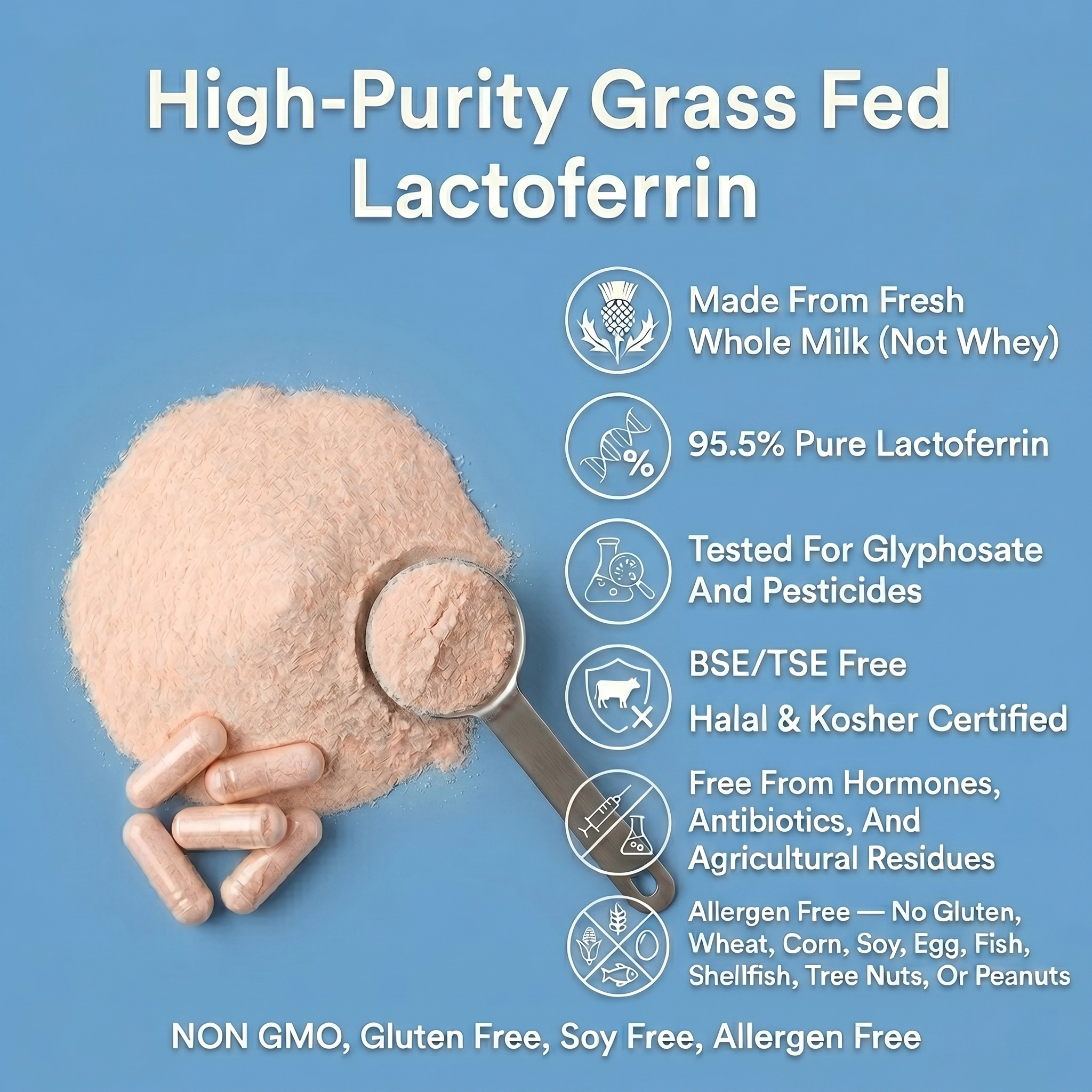 lactoferrin 10g powder supplement benefits