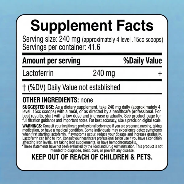 lactoferrin 10g powder supplement facts