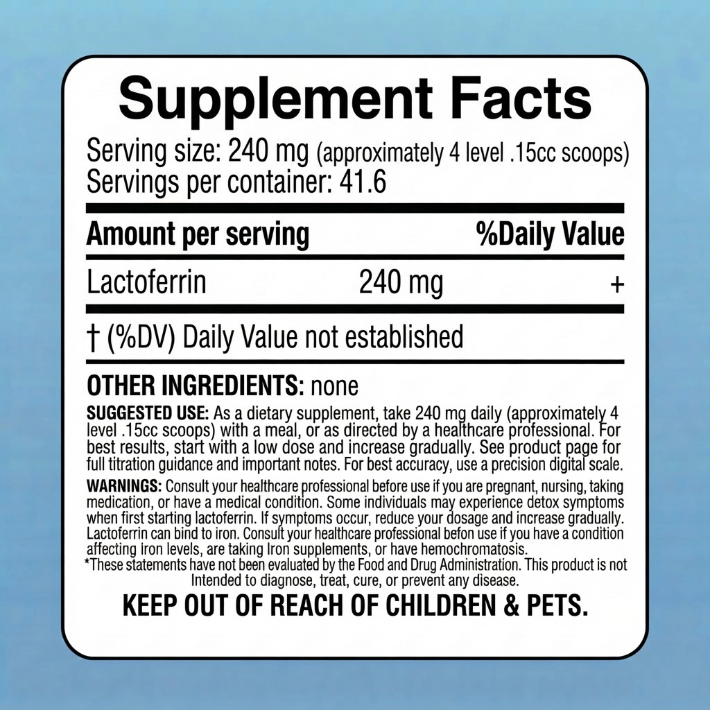 lactoferrin 10g powder supplement facts