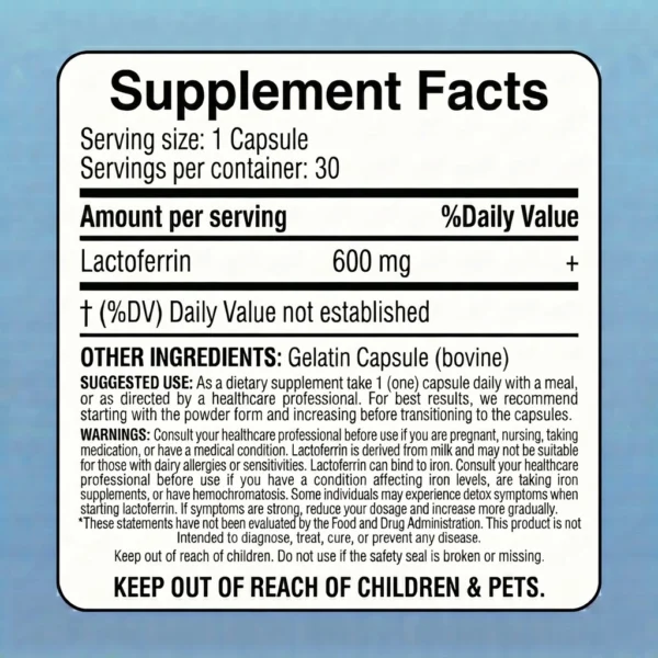 lactoferrin capsules supplement facts