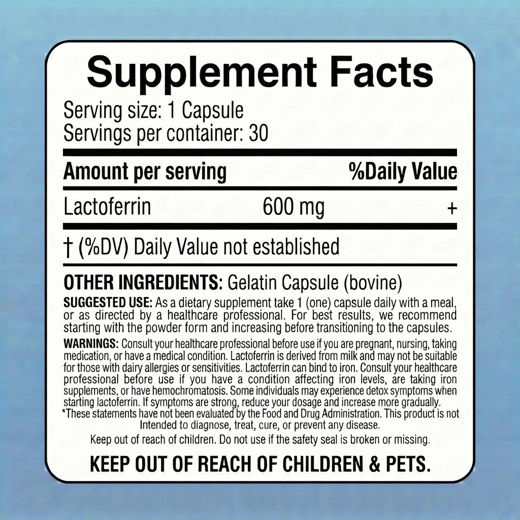 lactoferrin capsules supplement facts