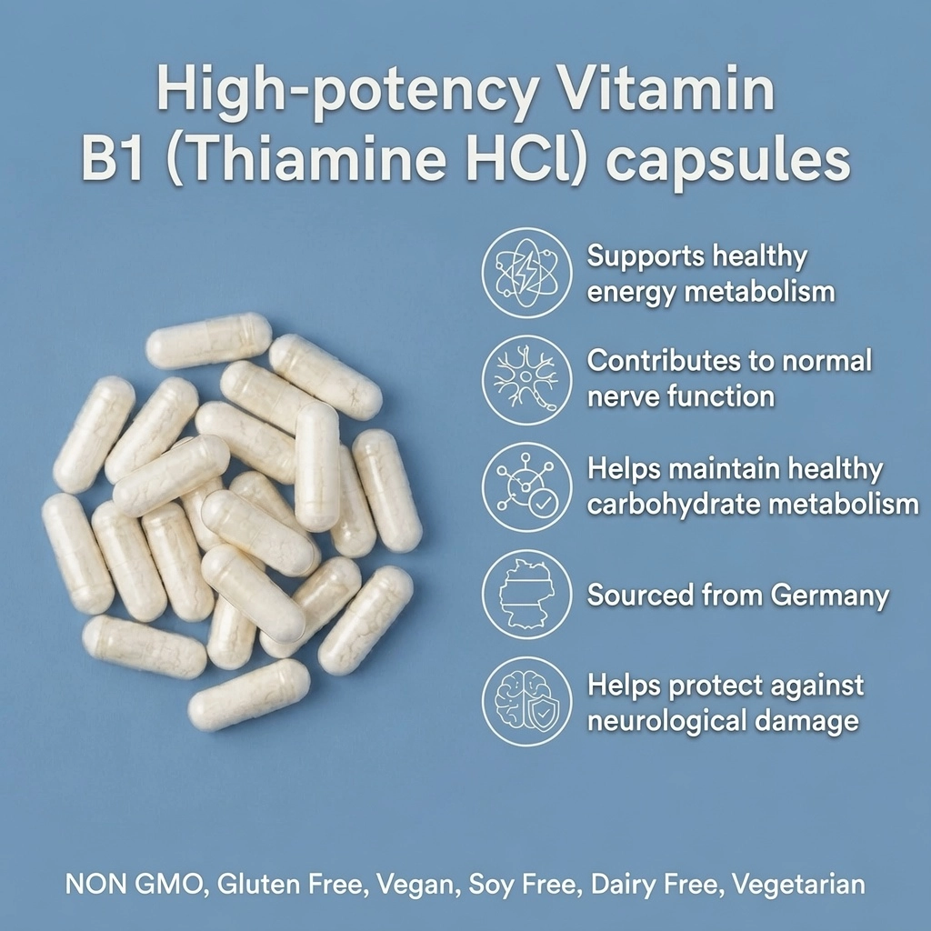 vitamin b1 capsules 500mg thiamine hcl usp grade benefits