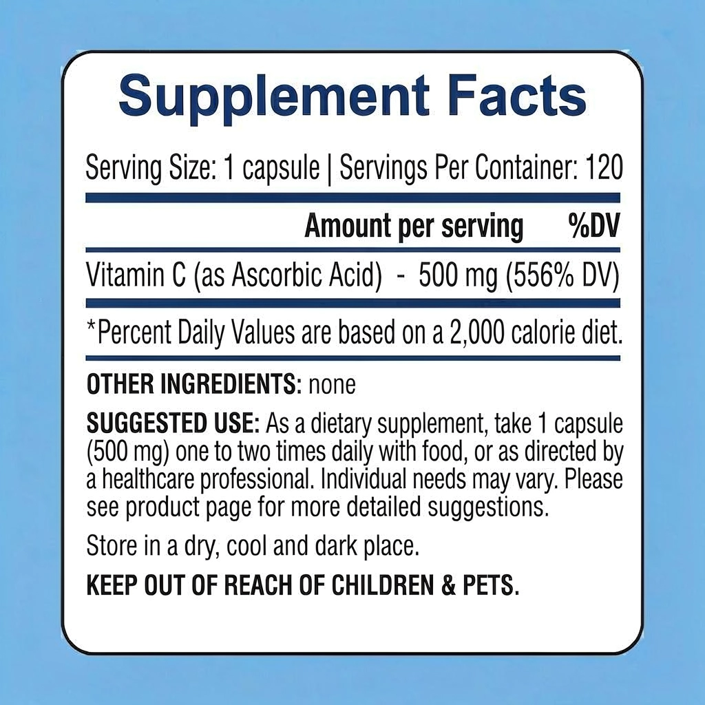 vitamin c capsules supplement facts