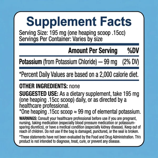 potassium chloride supplements facts