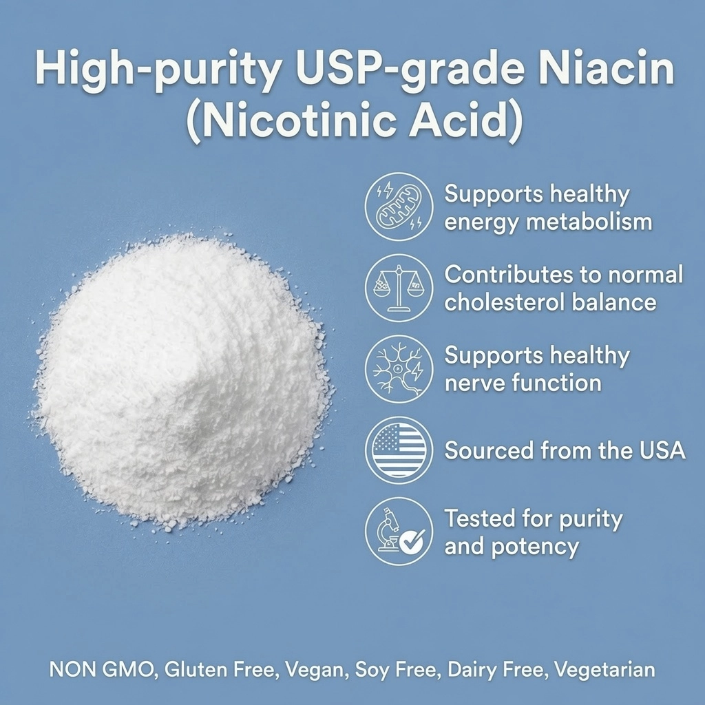niacin nicotinic acid powder USP grade supplement facts
