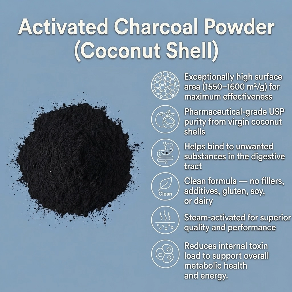 activated charcoal detox powder usp grade benefits