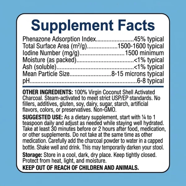 Activated Charcoal Powder (Coconut Shell) – USP Grade - Image 2
