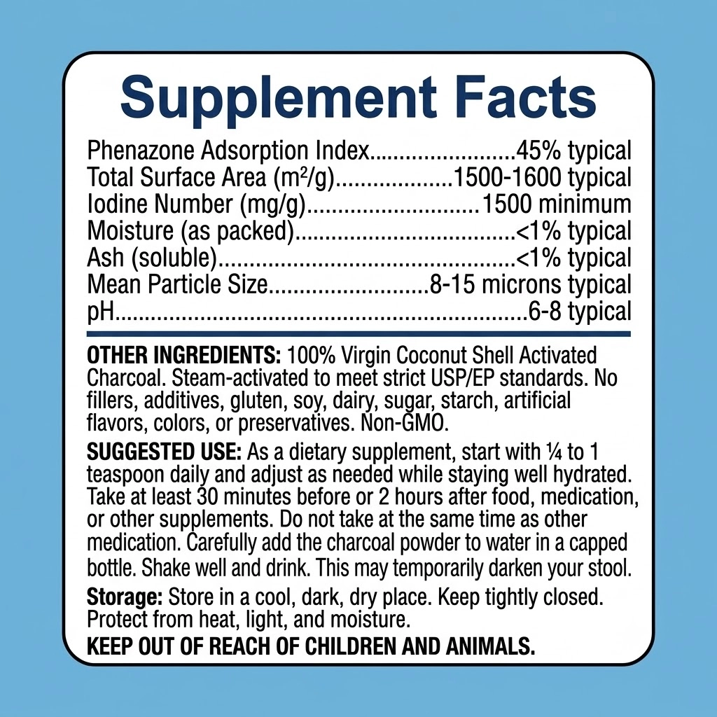 Activated Charcoal Powder (Coconut Shell) – USP Grade - Image 2