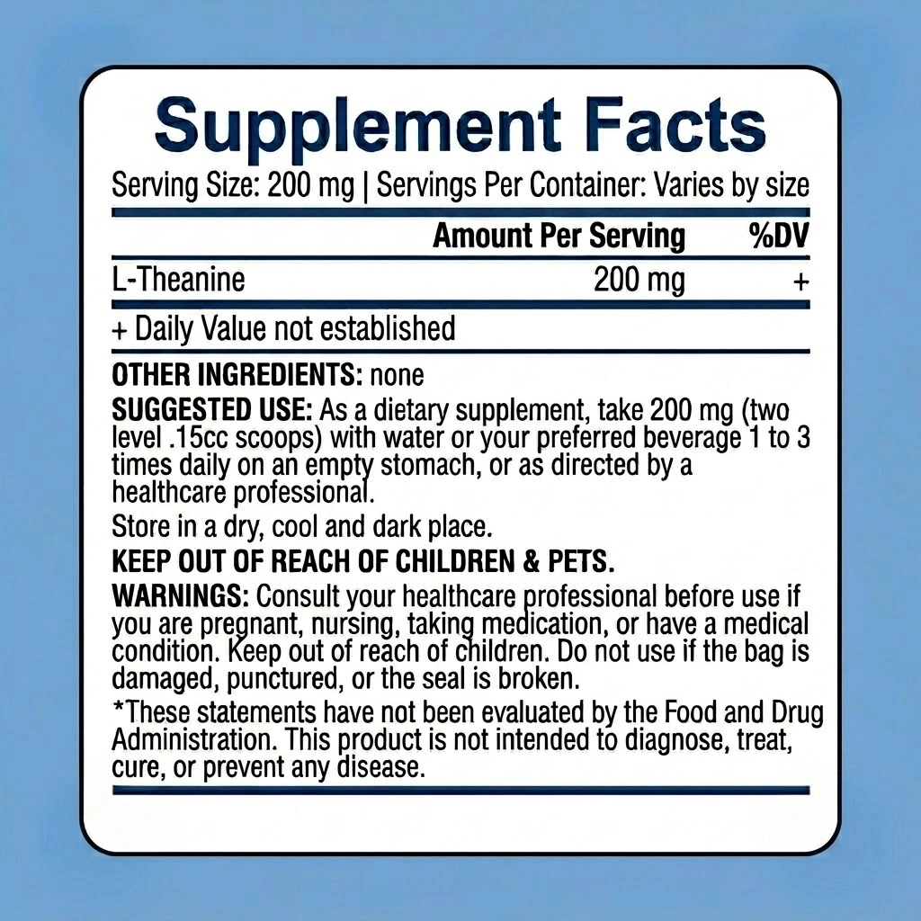 l-theanine powder usp grade supplements facts