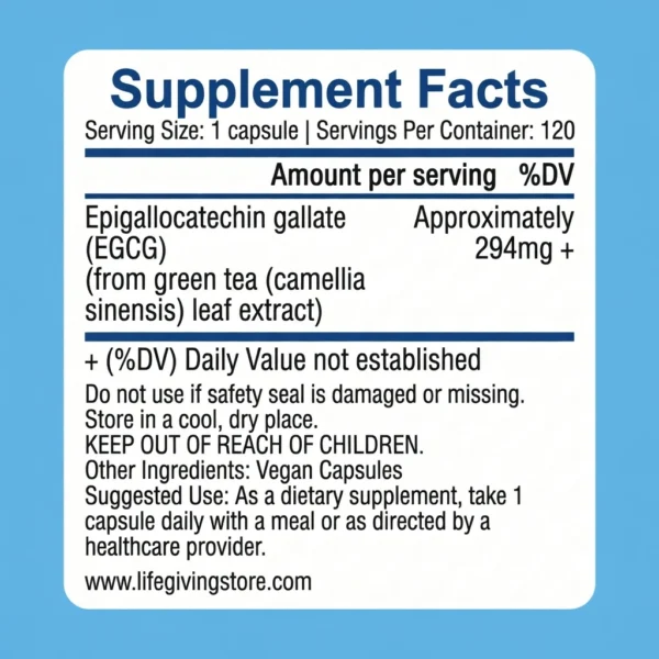 EGCG supplement facts