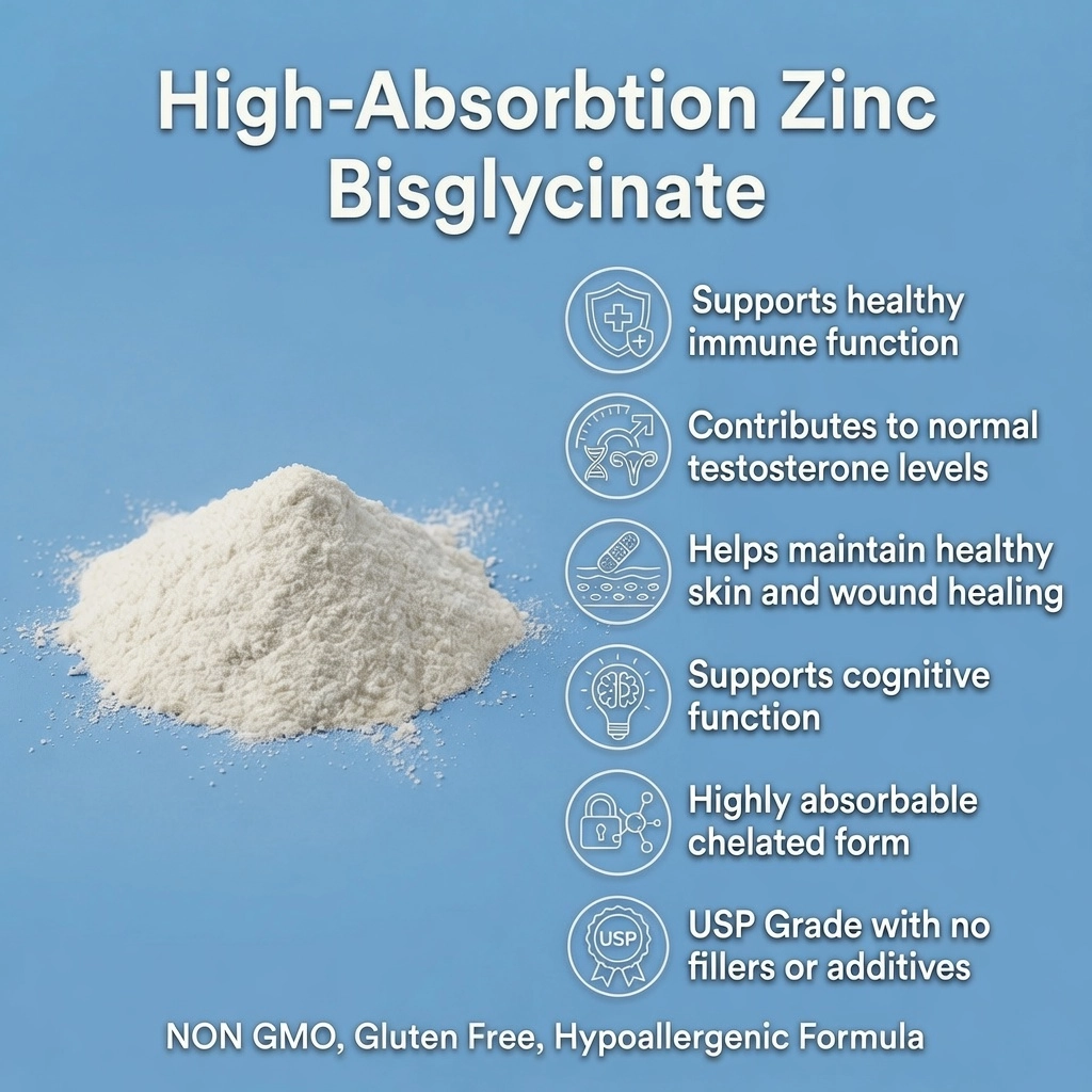 zinc bisglycinate powder USP grade benefits