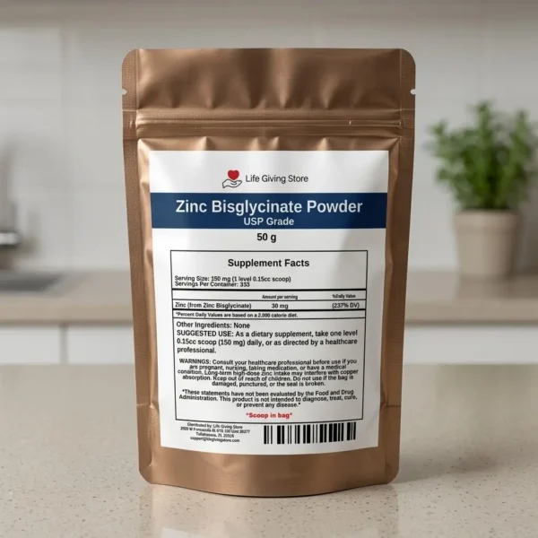 zinc bisglycinate powder USP grade lifestyle