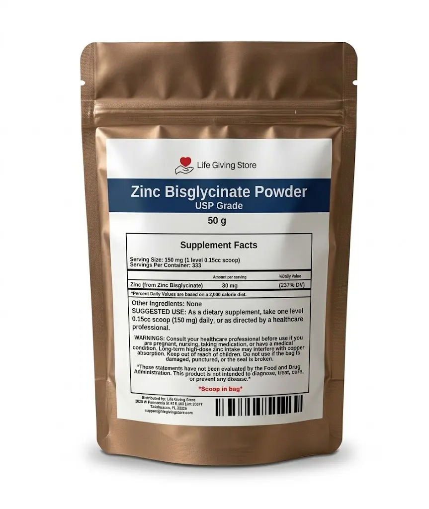 zinc bisglycinate powder USP grade main