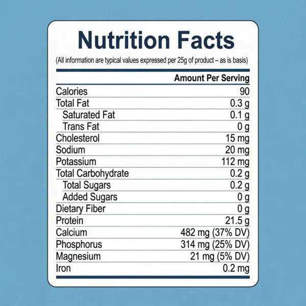 Pure USA Micellar Casein Powder Nutrition facts
