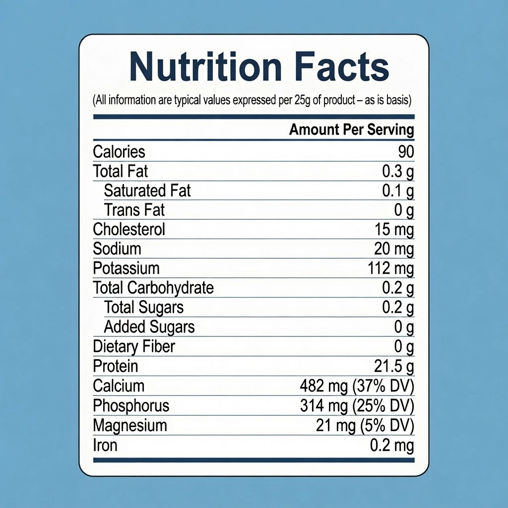 Pure USA Micellar Casein Powder Nutrition facts