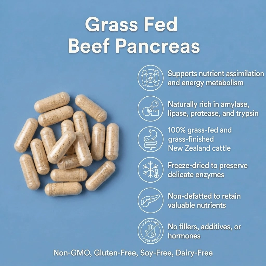 Grass fed and finished new zealand beef pancreas