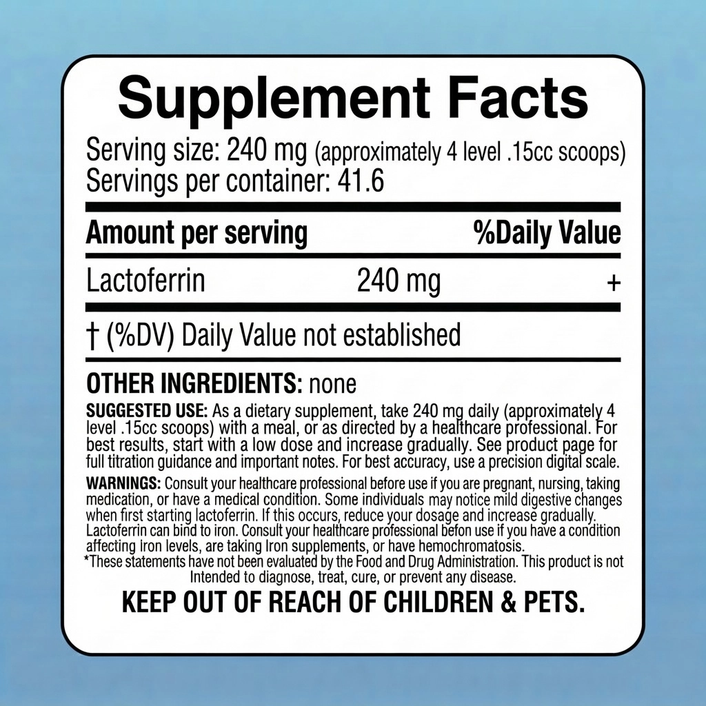 lactoferrin 10g powder supplement facts