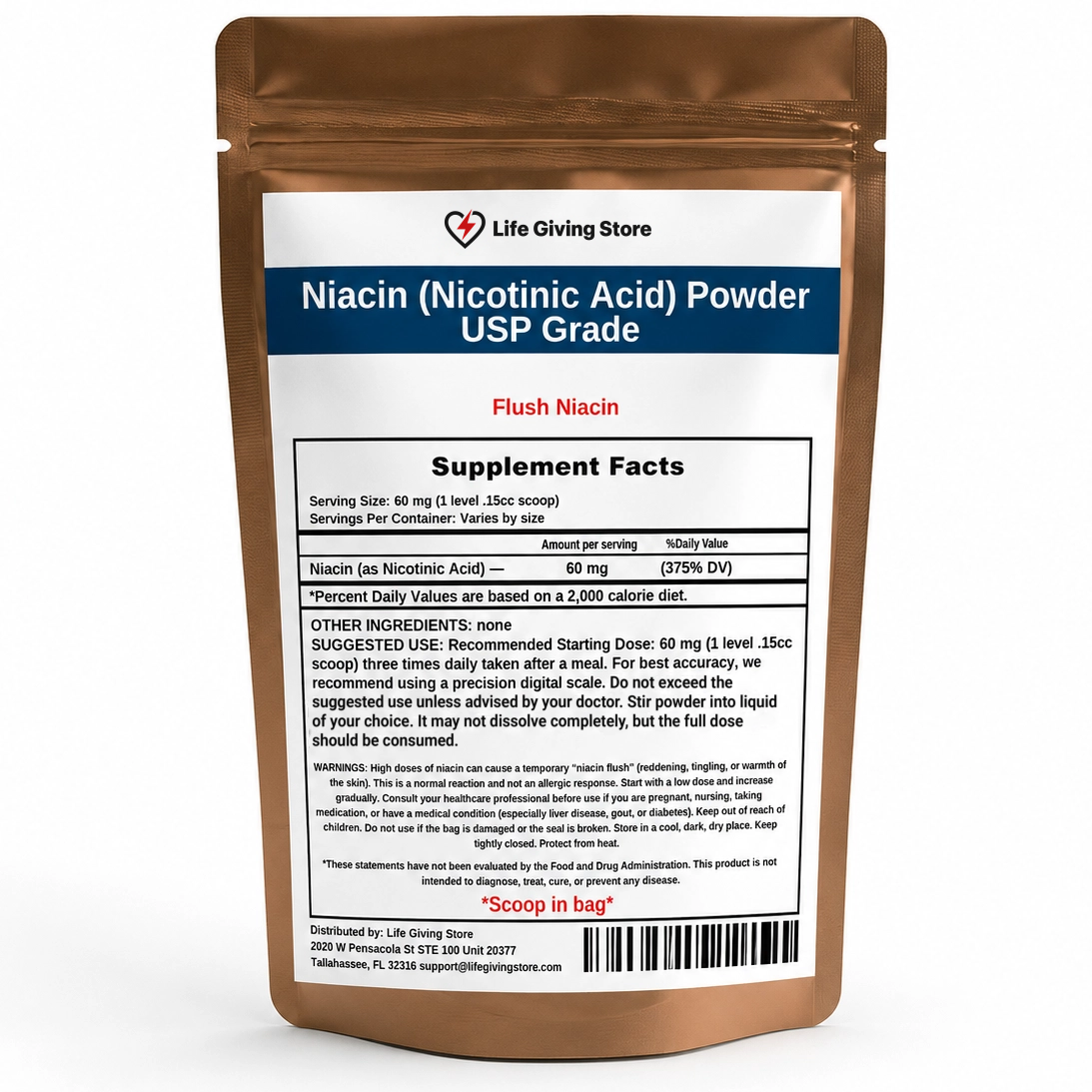 niacin nicotinic acid powder USP grade hero