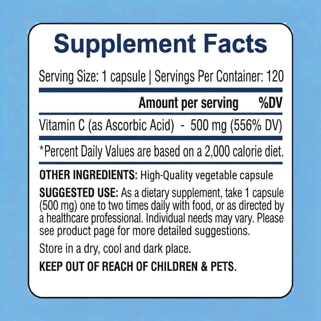 vitamin c capsules supplement facts